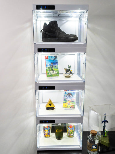 Sneaker-Schuh & Deko-Organizer Box mit automatischer Öffnungstür LED-Smart-Steuerung