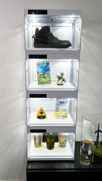 Sneaker-Schuh & Deko-Organizer Box mit automatischer Öffnungstür LED-Smart-Steuerung